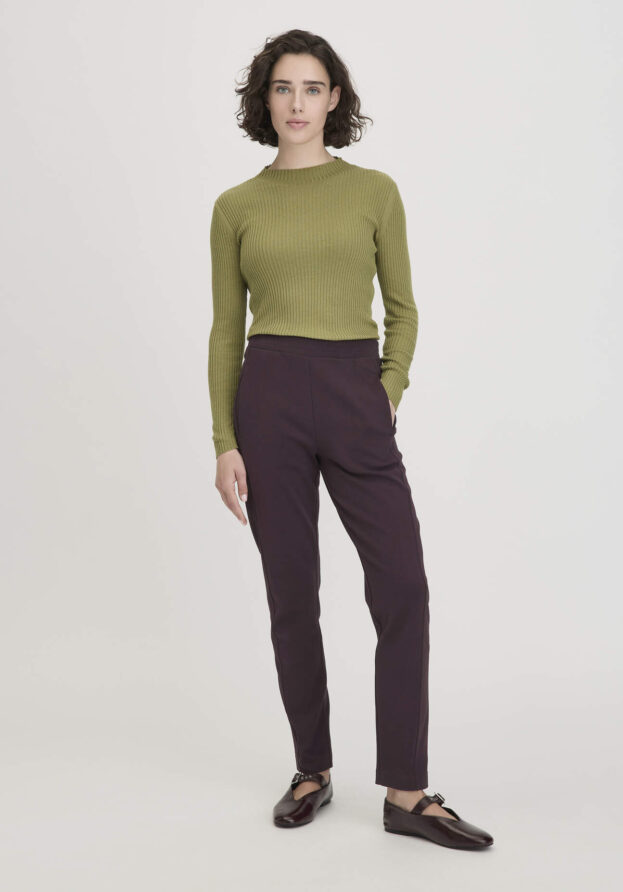 hessnatur Damen Jersey Hose Regular aus Bio-Baumwolle - braun - Größe 40