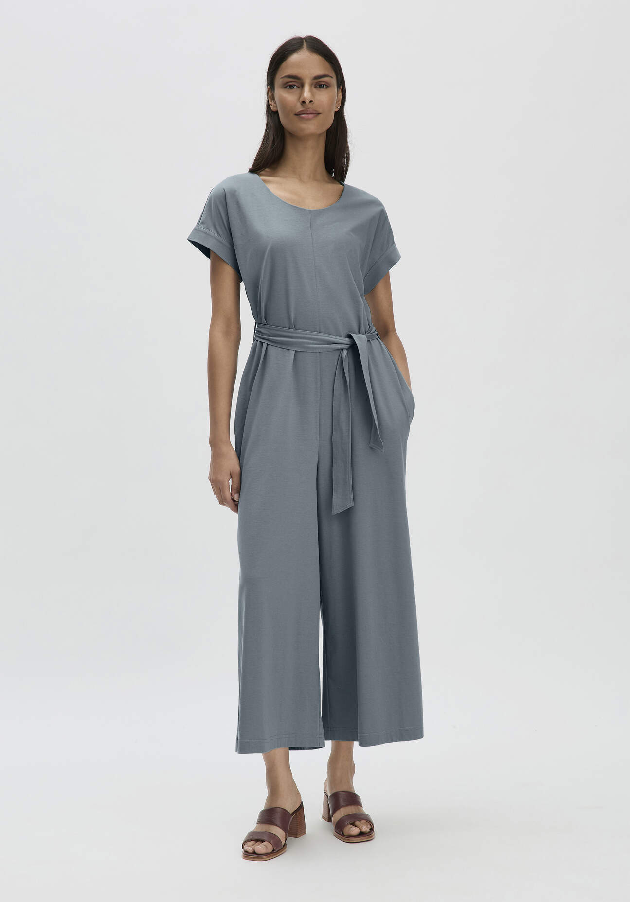 hessnatur Damen Jersey Jumpsuit Oversize aus Bio-Baumwolle - grün - Größe 44