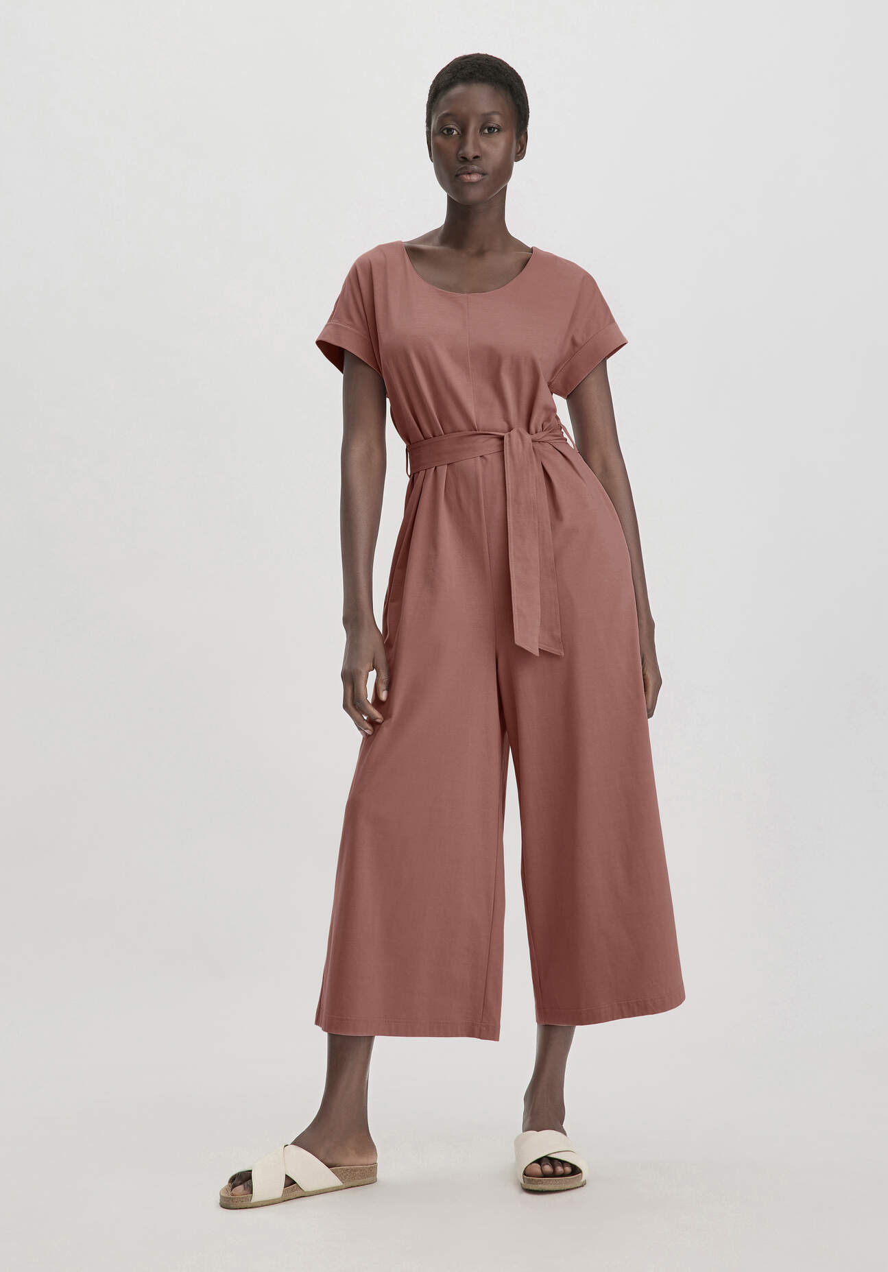 hessnatur Damen Jersey Jumpsuit Oversize aus Bio-Baumwolle - braun - Größe 48