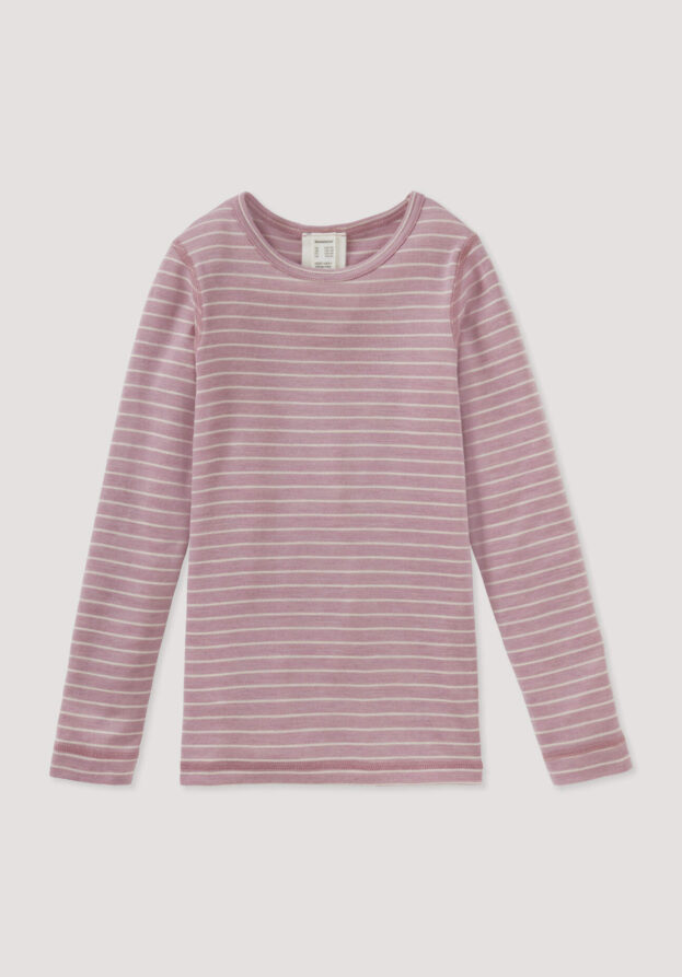 hessnatur Kinder  Langarmshirt aus Bio-Merinowolle mit Seide - rosa - Größe 122/128