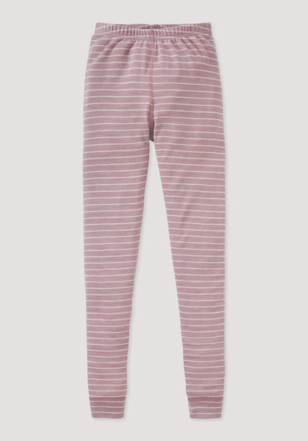 hessnatur Kinder  lange Unterhose aus Bio-Merinowolle mit Seide - rosa - Größe 122/128