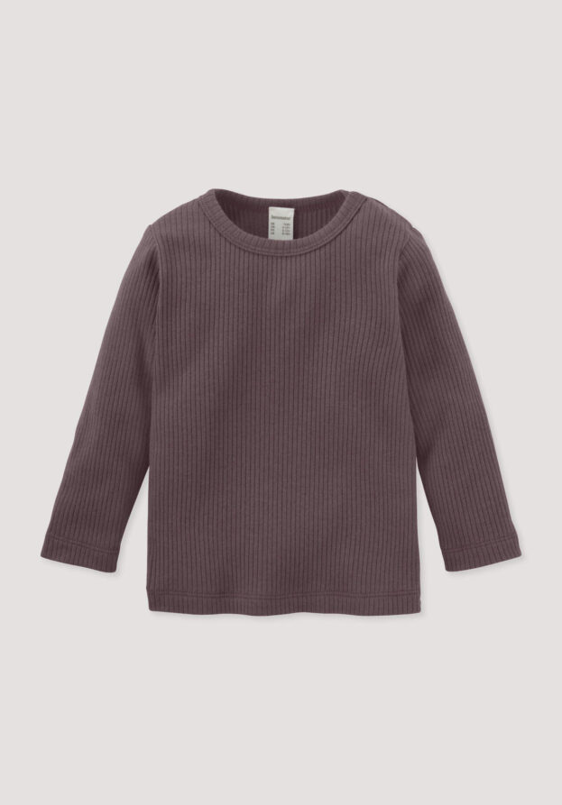hessnatur Baby Longsleeve aus Bio-Baumwolle mit Bio-Merinowolle - lila - Größe 74/80