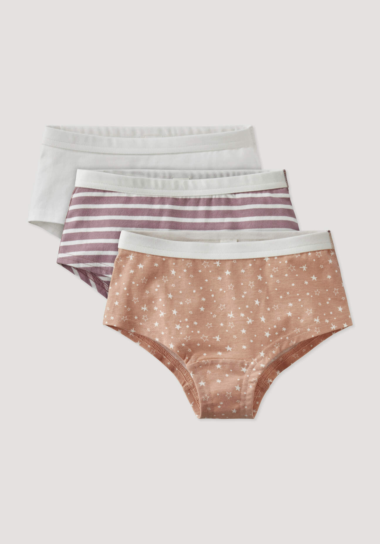 hessnatur Kinder  Mädchen Panty Regular Cut im 3er-Pack aus Bio-Baumwolle - orange - Größe 122/128