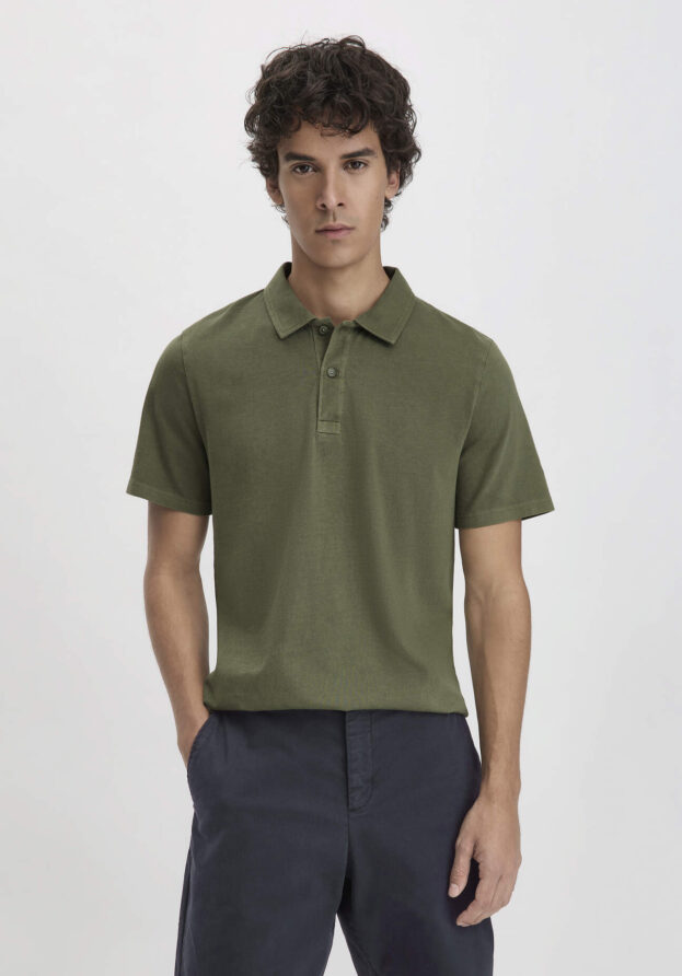 hessnatur Herren Polo Regular aus Bio-Baumwolle - grün - Größe 52