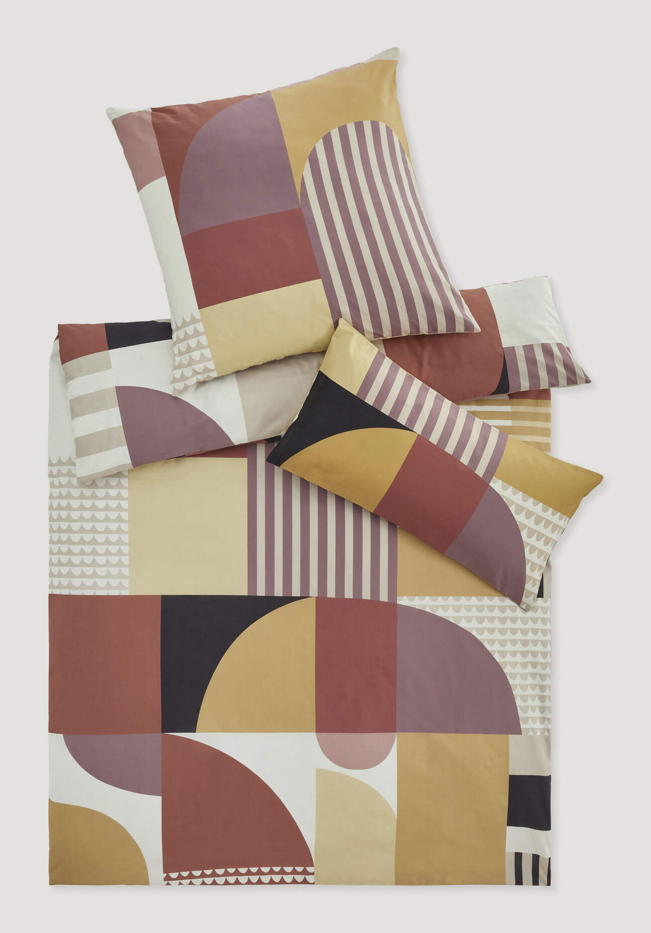 hessnatur Renforcé Bettwäsche-Set RAOUL aus Bio-Baumwolle - braun - Größe 135x200 / 80x80 cm