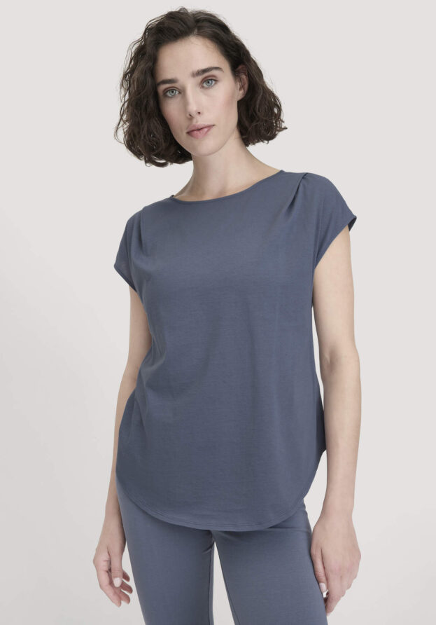 hessnatur Loungewear Shirt Relaxed ACTIVE LIGHT aus Bio-Baumwolle - blau - Größe 44