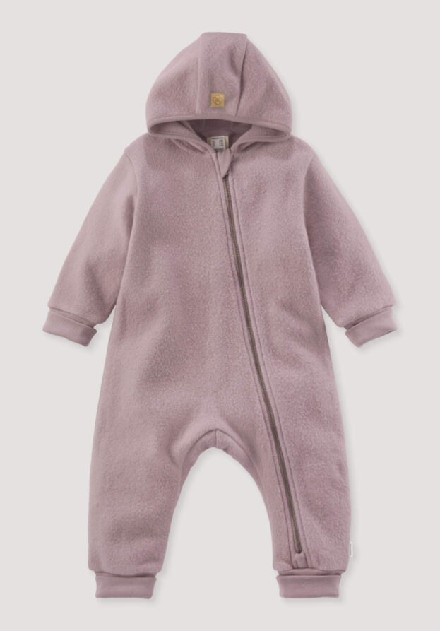 hessnatur Baby Softfleece Overall aus Bio-Baumwolle - lila - Größe 98/104
