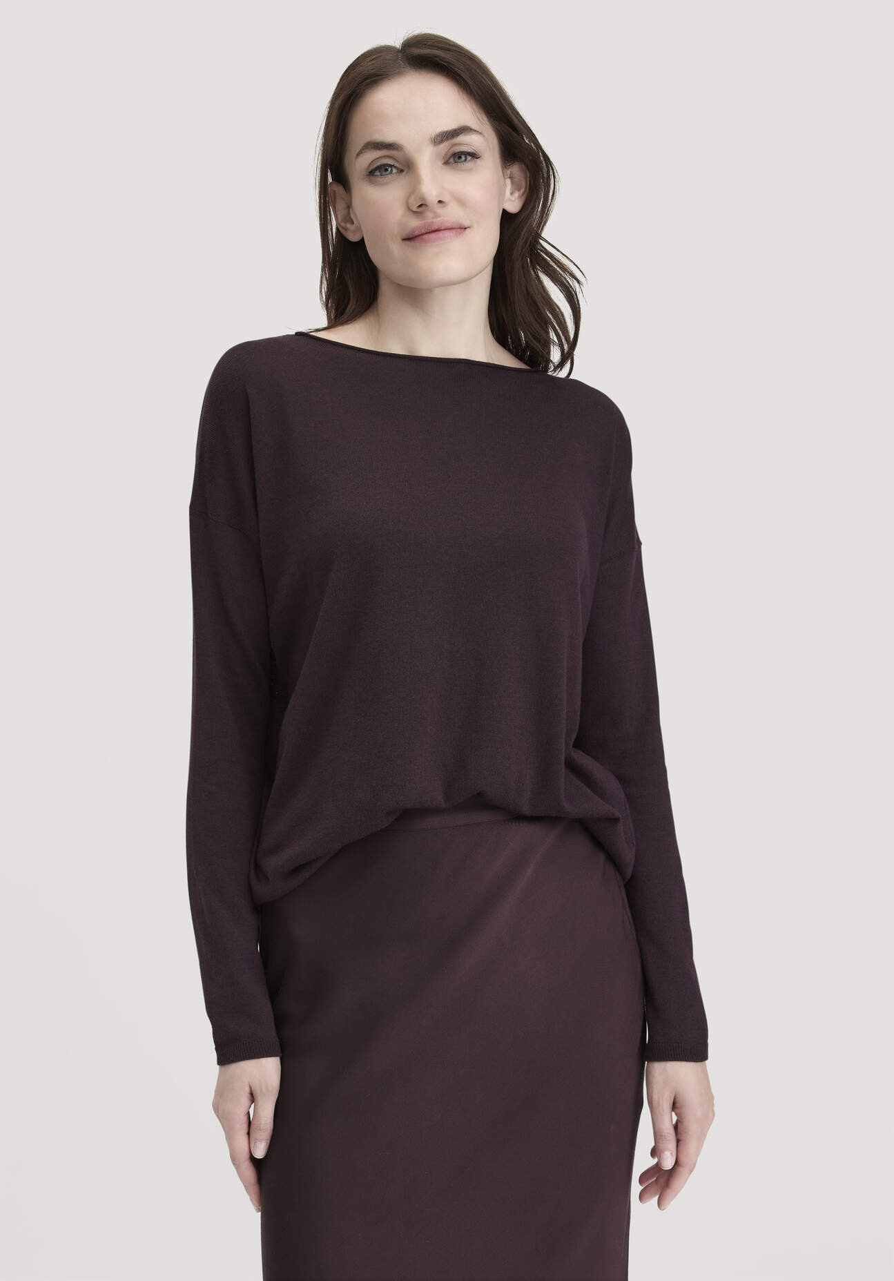 hessnatur Damen Strick Pullover Oversize aus TENCEL™ Lyocell mit Bio-Baumwolle - braun - Größe M