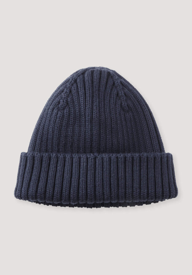 hessnatur Baby Strickmütze aus Bio-Baumwolle - blau - Größe 41/43