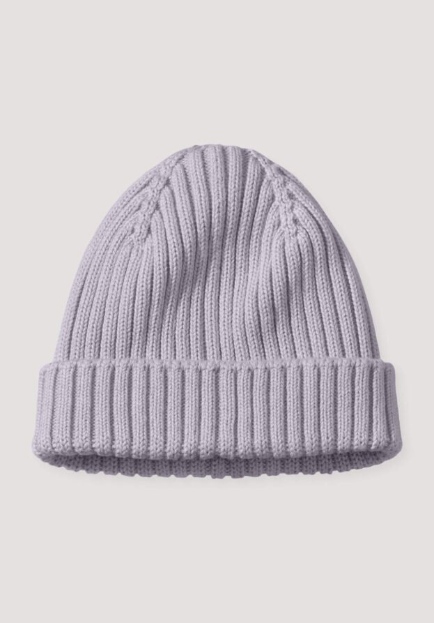 hessnatur Baby Strickmütze aus Bio-Baumwolle - lila - Größe 45/47