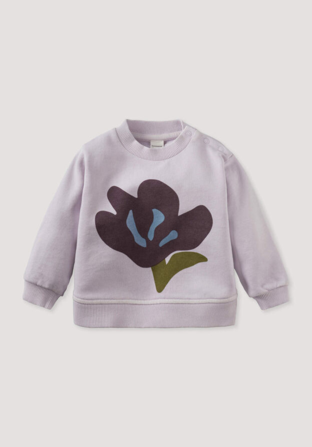 hessnatur Baby Sweatshirt GARMENT DYE aus Bio-Baumwolle - lila - Größe 74/80