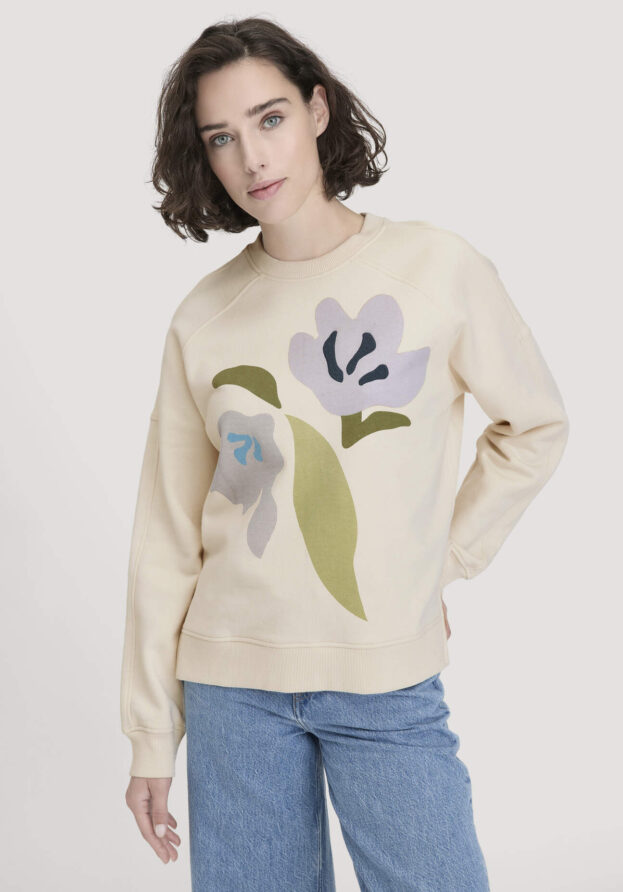 hessnatur Damen Sweatshirt Oversize aus Bio-Baumwolle - natur - Größe XS