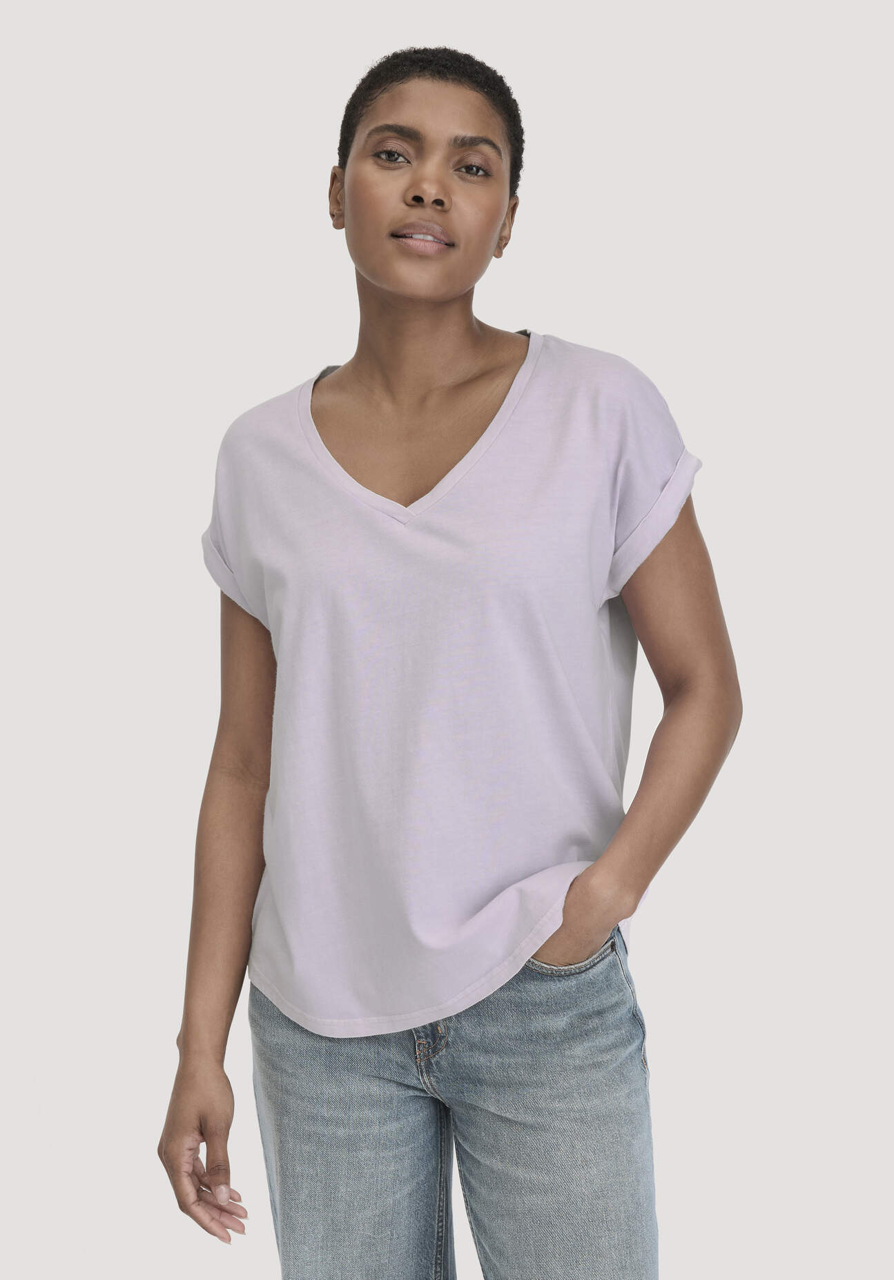 hessnatur Damen T-Shirt Oversize aus Bio-Baumwolle - lila - Größe M