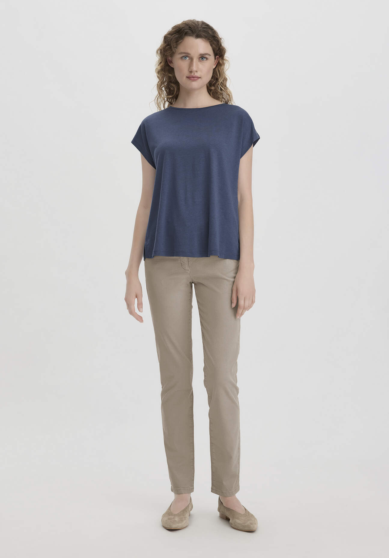 hessnatur Damen 5-Pocket Hose Skinny aus TENCEL™ Lyocell mit reiner Bio-Baumwolle - beige - Größe 34