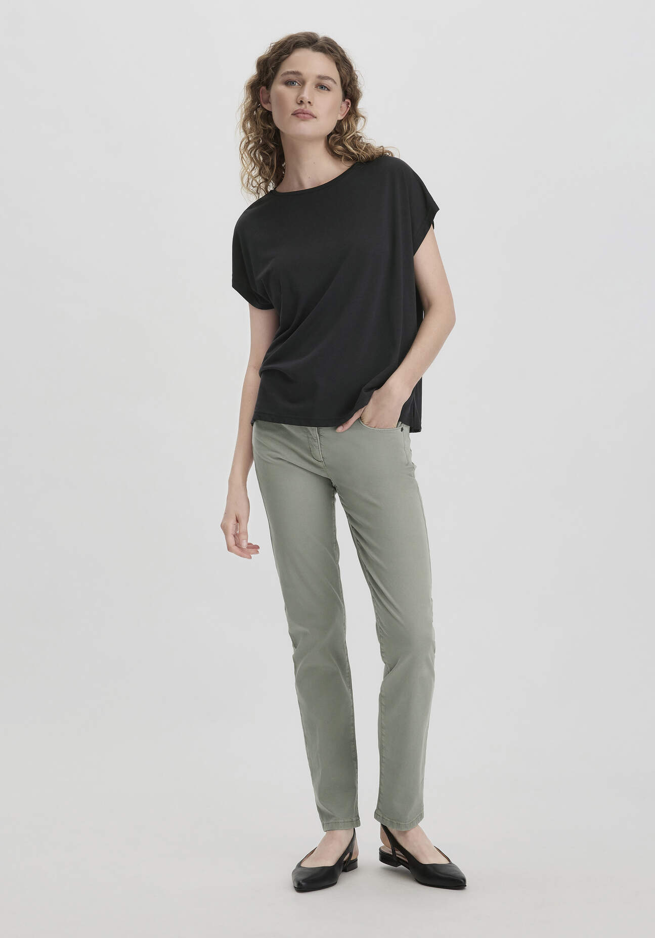 hessnatur Damen 5-Pocket Hose Skinny aus TENCEL™ Lyocell mit reiner Bio-Baumwolle - grün - Größe 36