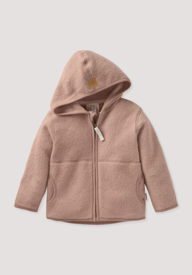 hessnatur Baby Fleece Jacke aus Bio-Baumwolle - orange - Größe 74/80