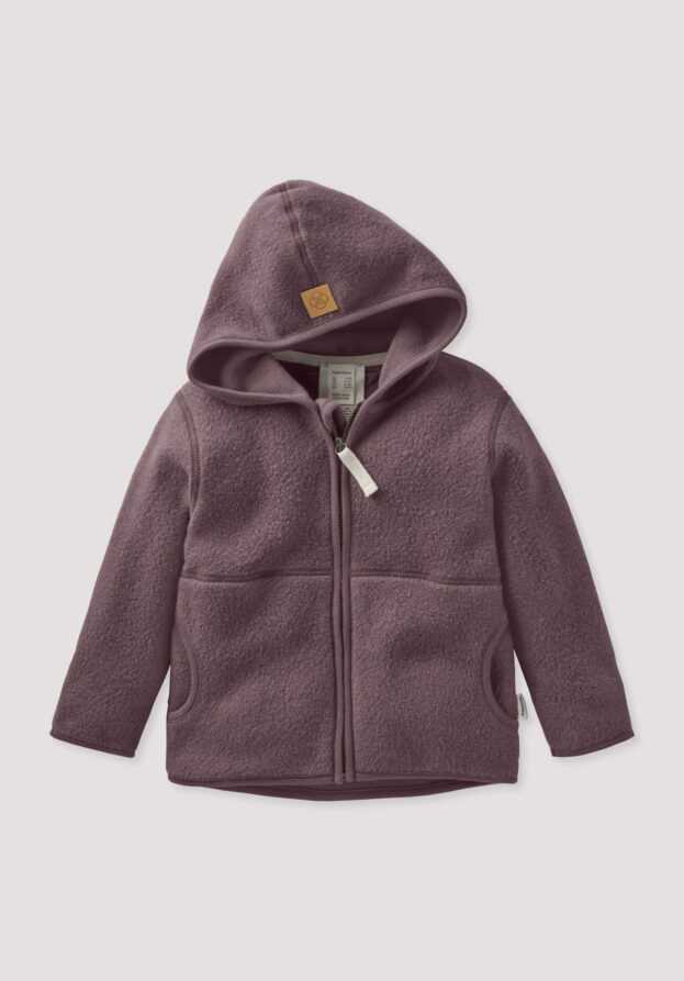 hessnatur Baby Fleece Jacke aus Bio-Baumwolle - lila - Größe 86/92