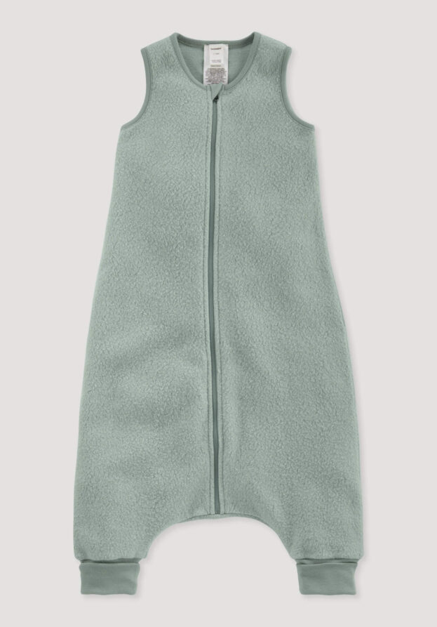 hessnatur Baby Fleece Schlafsack aus Bio-Baumwolle - grün - Größe 82 cm