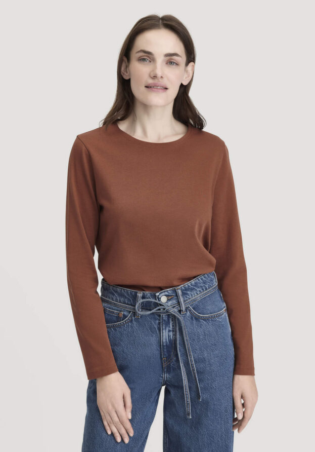 hessnatur Damen Heavy Shirt Relaxed aus Bio-Baumwolle - braun - Größe 36