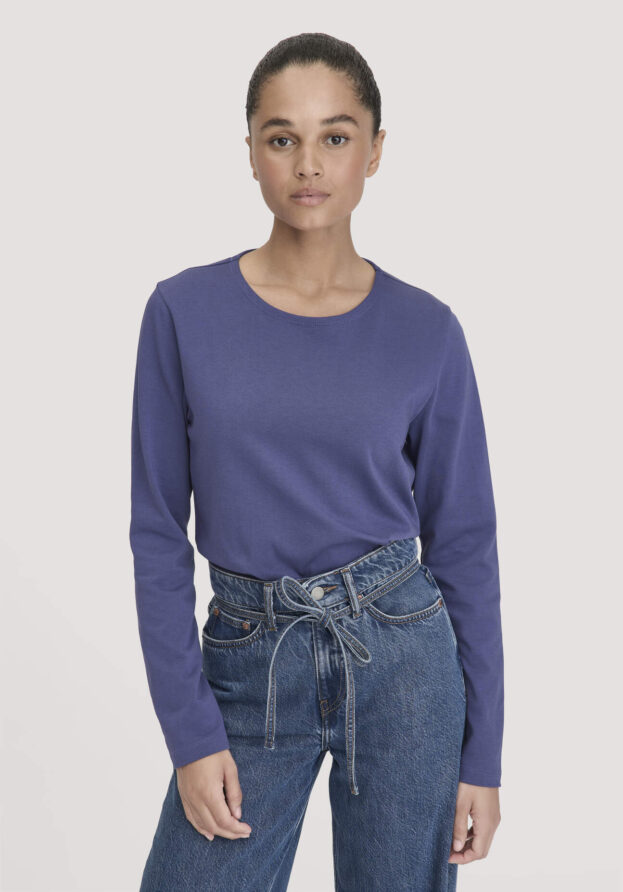 hessnatur Damen Heavy Shirt Relaxed aus Bio-Baumwolle - blau - Größe 36
