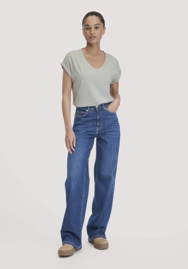 hessnatur Damen Jeans ALVA Wide Leg aus Bio-Denim - blau - Größe 26/34