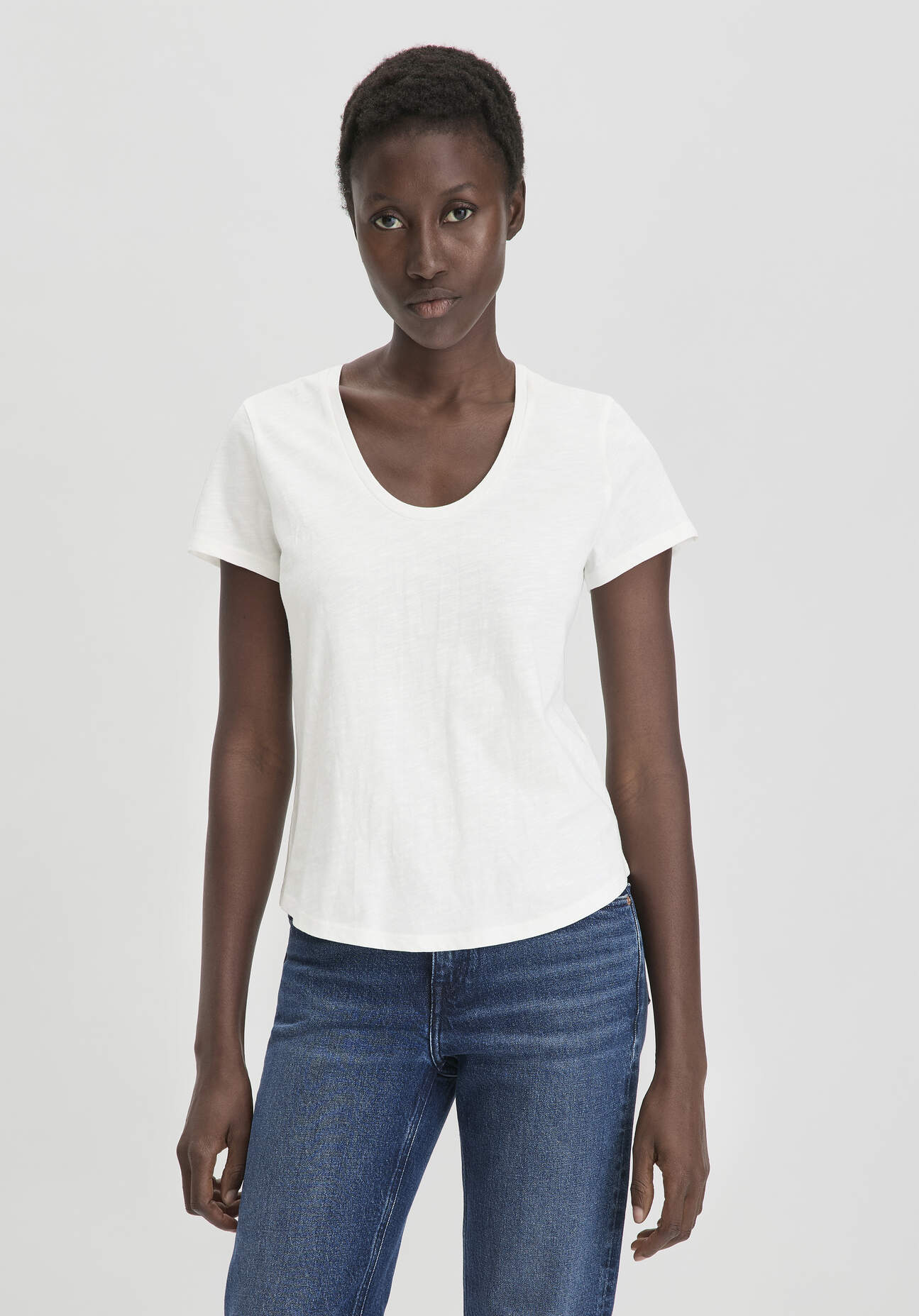 hessnatur Damen Jersey Slub T-Shirt Regular aus Bio-Baumwolle - weiß - Größe 48