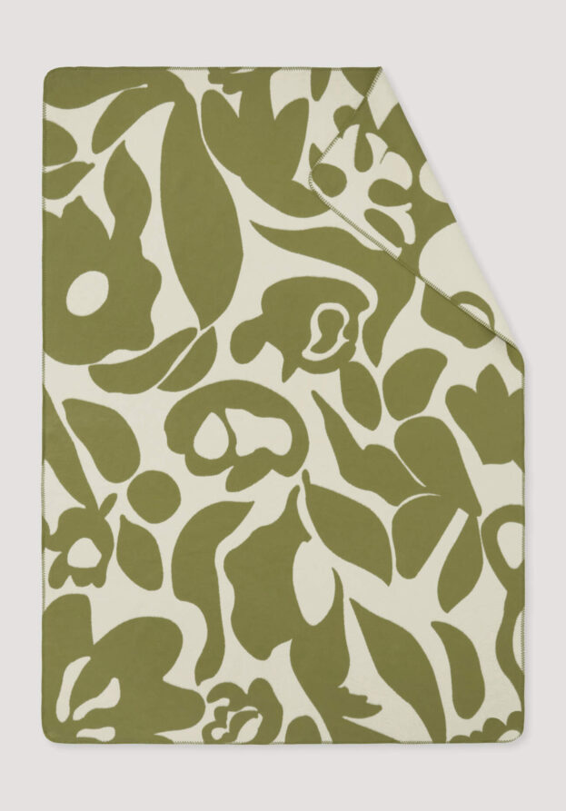 hessnatur Plaid LILO aus Bio-Baumwolle - grün - Größe 150x200 cm