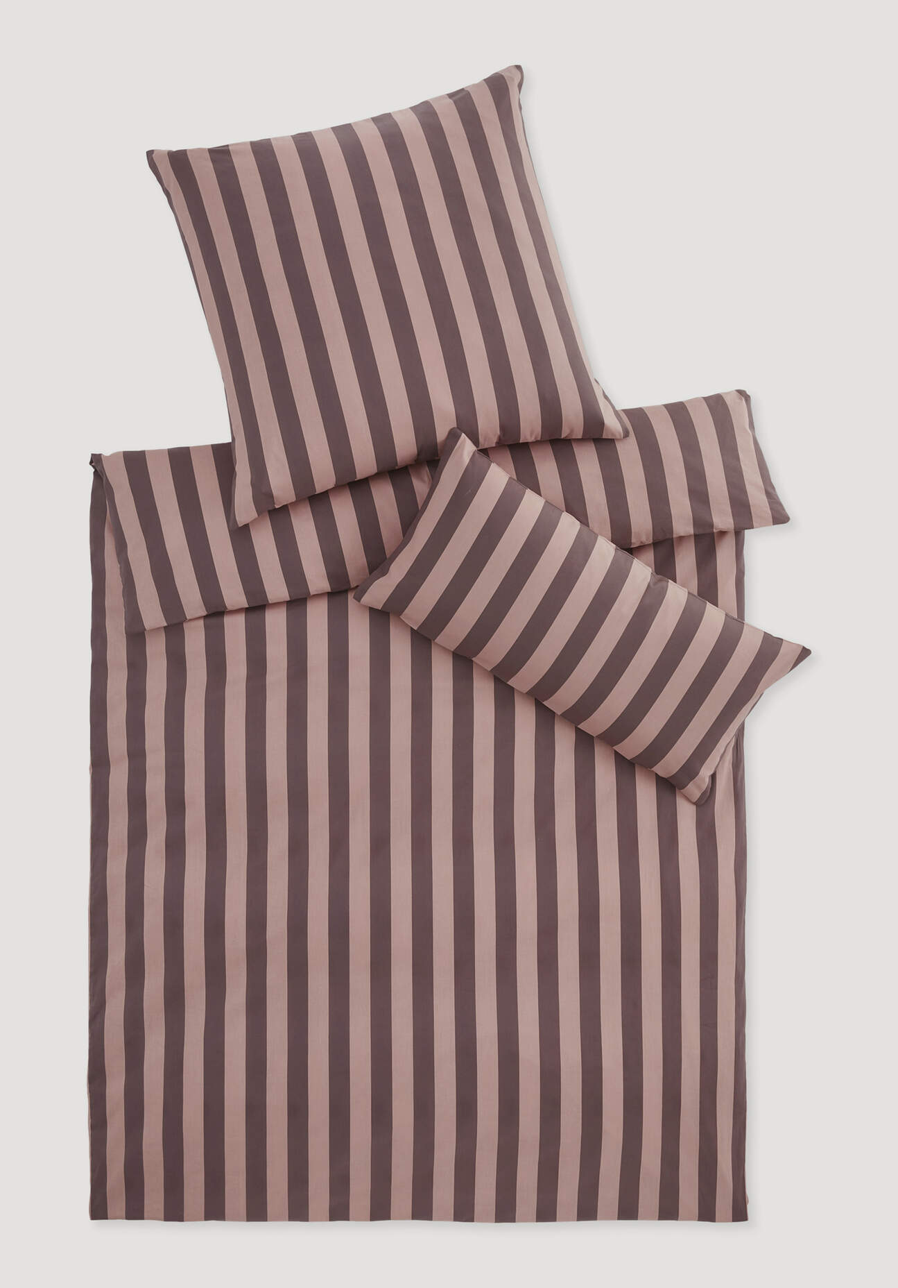 hessnatur Renforcé Bettwäsche-Set CANNES aus Bio-Baumwolle - lila - Größe 200x200 / 2x80x80 cm