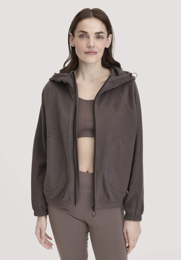 hessnatur Loungewear Softfleece Jacke Oversize ACTIVE COMFORT aus Bio-Baumwolle - lila - Größe XL