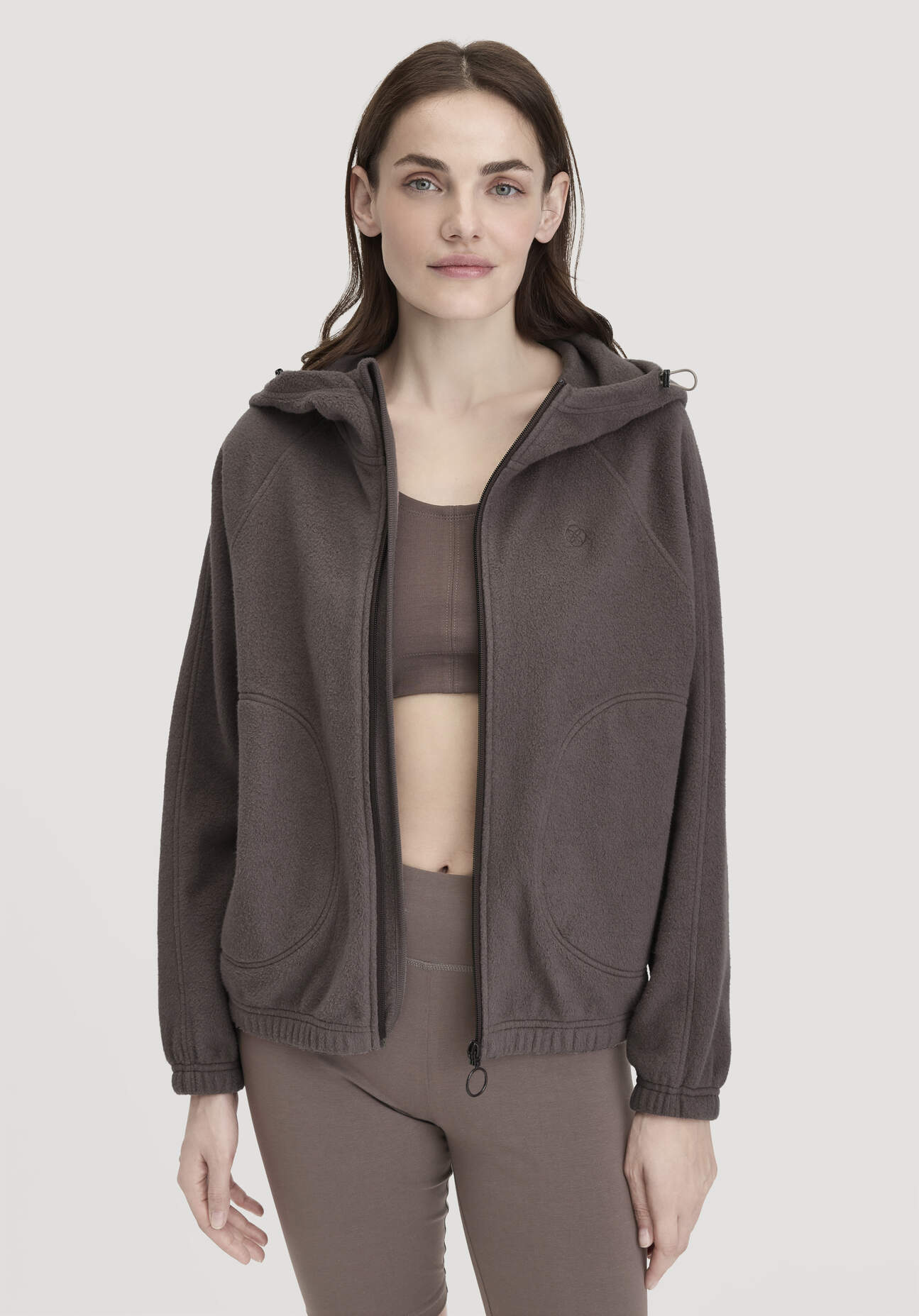 hessnatur Loungewear Softfleece Jacke Oversize ACTIVE COMFORT aus Bio-Baumwolle - lila - Größe M