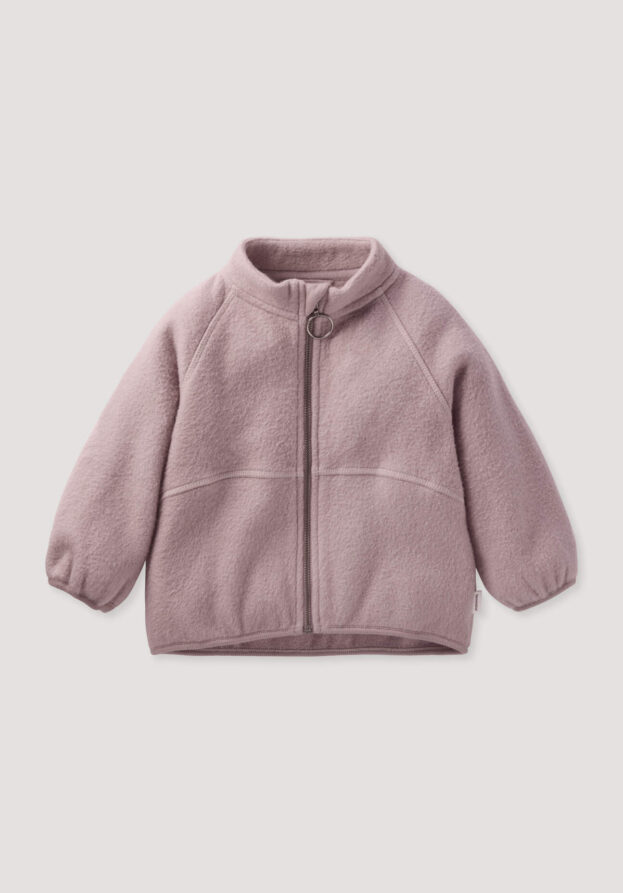 hessnatur Baby Softfleece Jacke aus Bio-Baumwolle - lila - Größe 50/56
