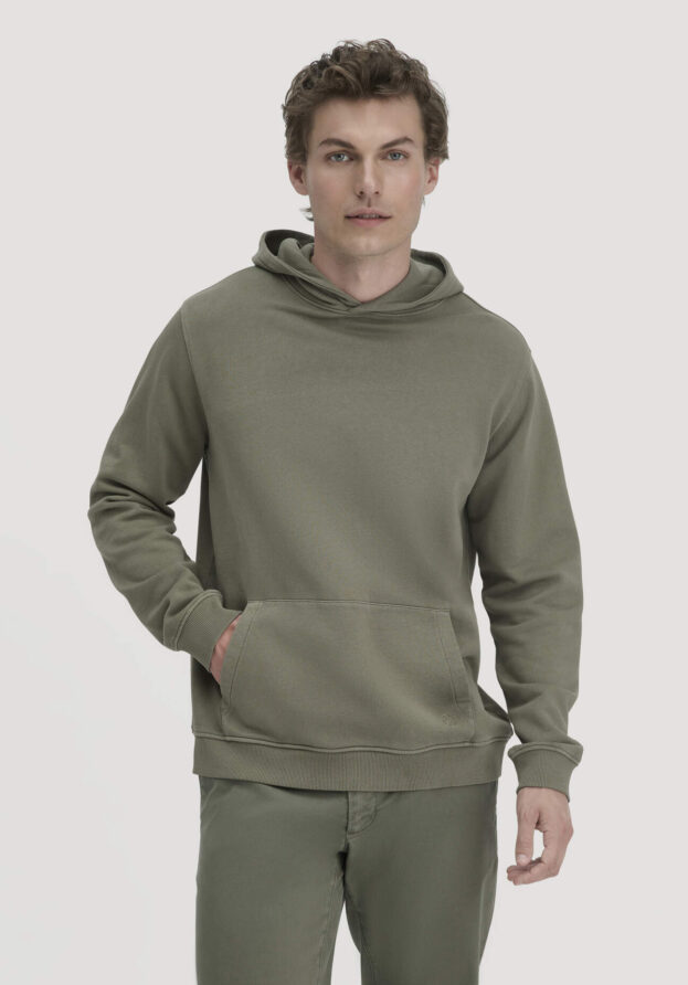 hessnatur Herren Sweathoodie Relaxed aus Bio-Baumwolle - grün - Größe 48