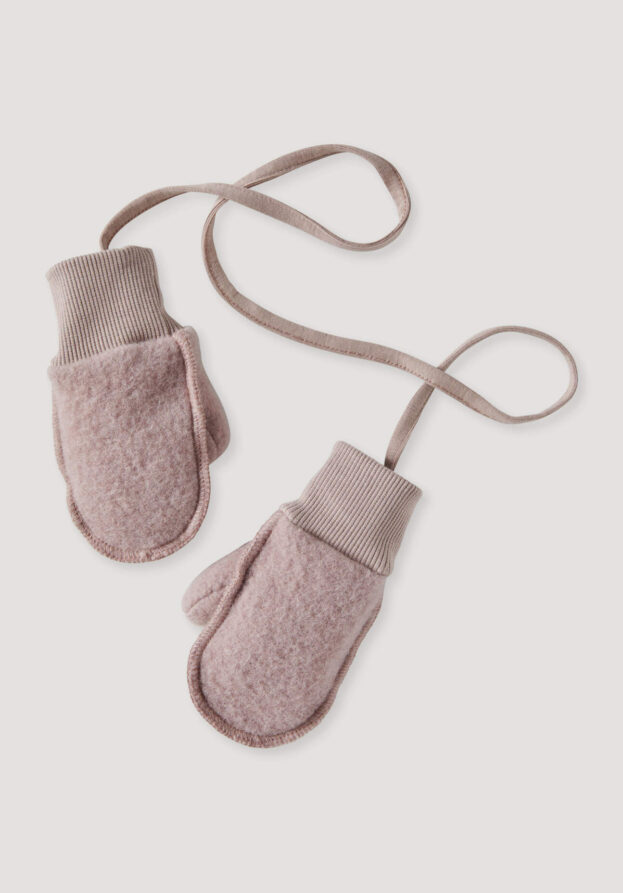 hessnatur Baby Wollfleece Fäustlinge aus Bio-Merinowolle - lila - Größe 62/68