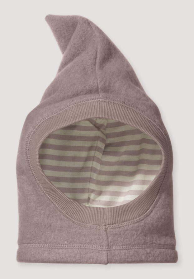 hessnatur Baby Wollfleece Mütze aus Bio-Merinowolle - lila - Größe 41/43